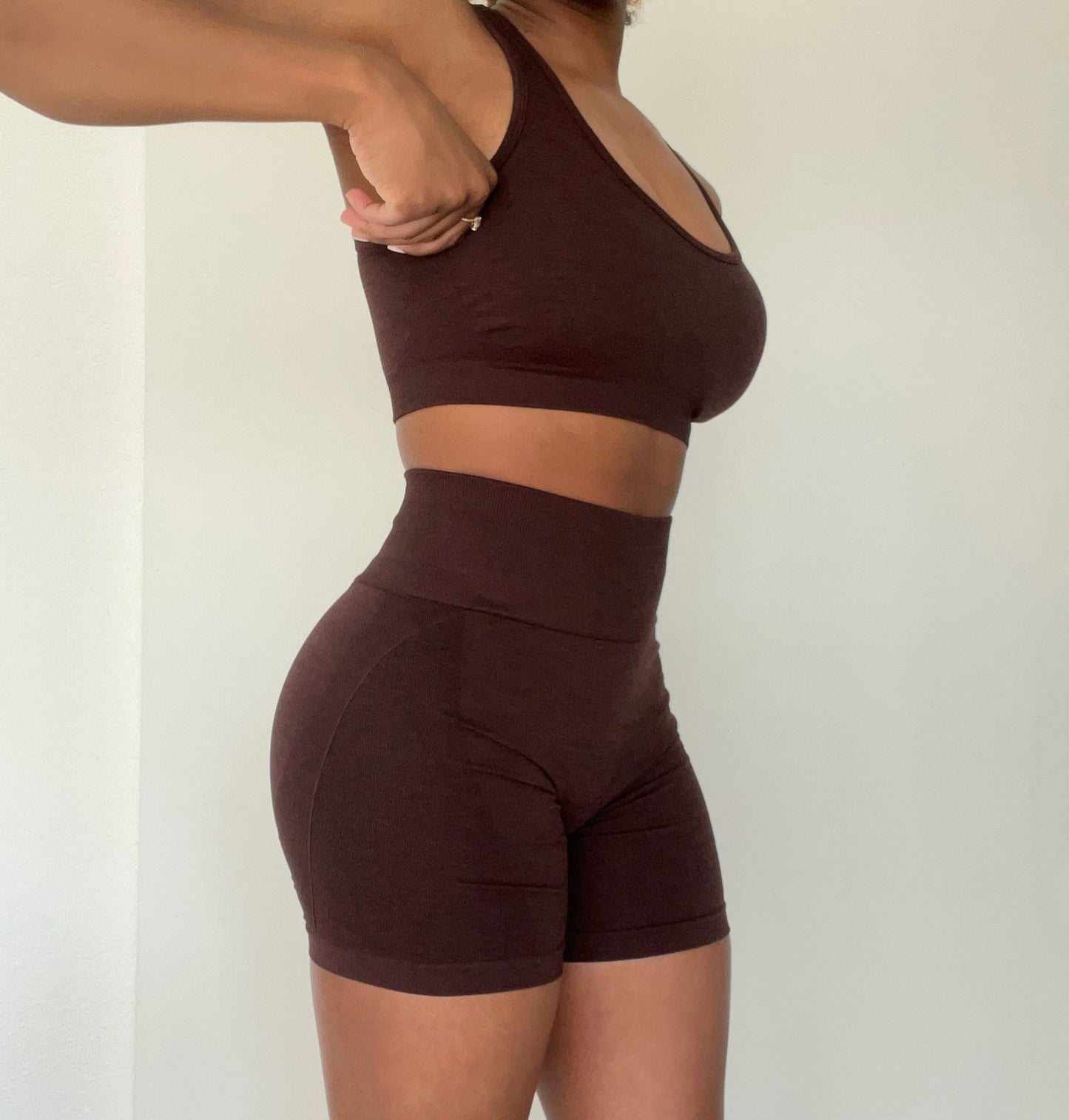 Dark Brown Shorts 2 Pc Set