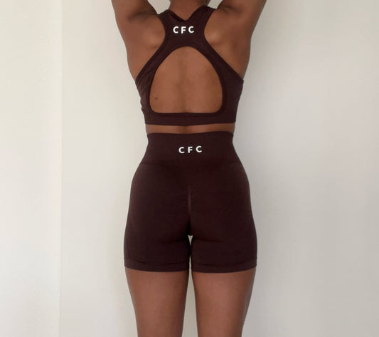 Dark Brown Shorts 2 Pc Set